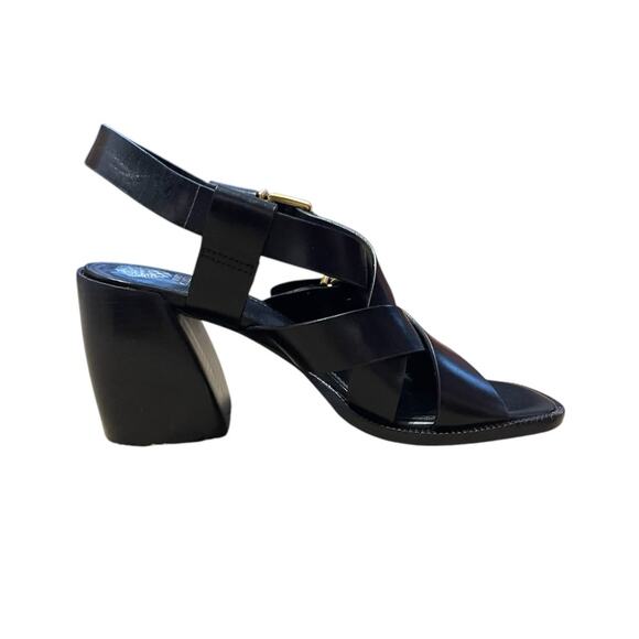 Vince Camuto Size 7 NEW Penina Black Leather Strappy Heeled Sandals New in Box - Picture 1 of 9